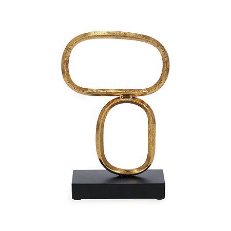 ESCULTURA EM METAL ABSTRATA DOURADO MART