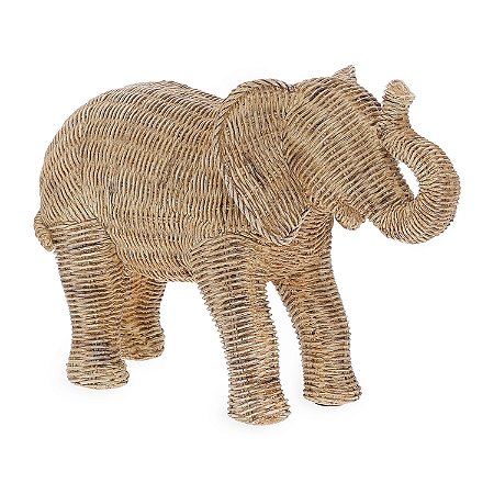 ESCULTURA ELEFANTE EM POLIRRESINA COM TEXTURAS BEGE MART