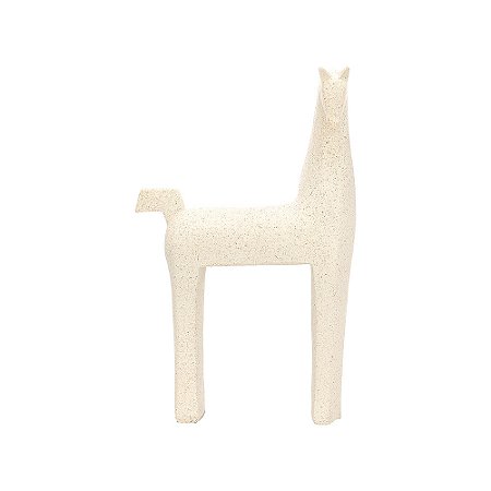 ESCULTURA CAVALO EM POLIRRESINA OFF WHITE MART