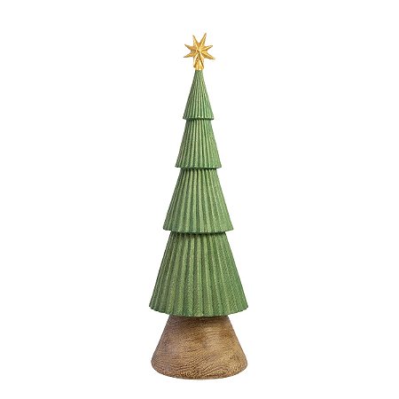 ESCULTURA MINI ARVORE DECORATIVA TALHADA MINT EM RESINA 47CM