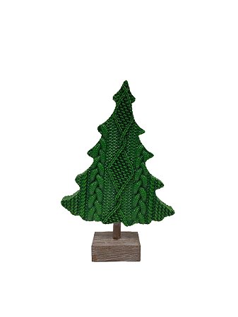 ESCULTURA MINI ARVORE DE NATAL EM RESINA VERDE