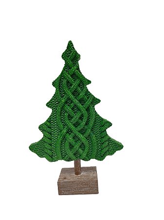 ESCULTURA MINI ARVORE DE NATAL EM RESINA VERDE