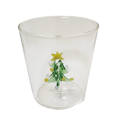 COPO DE VIDRO NATALINO BOROSSILICATO ARVORE 9CM