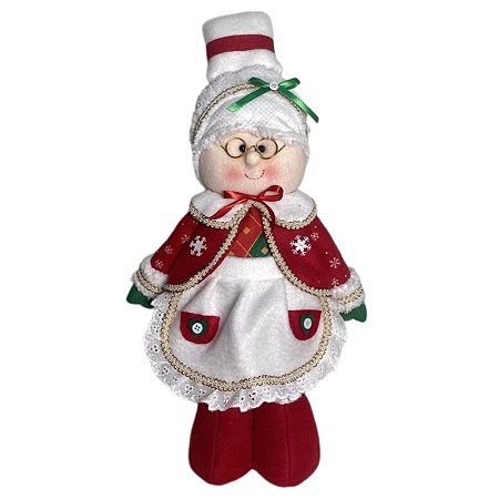 MAMAE NOEL DECORATIVA EM PE COM AVENTAL - 38 CM