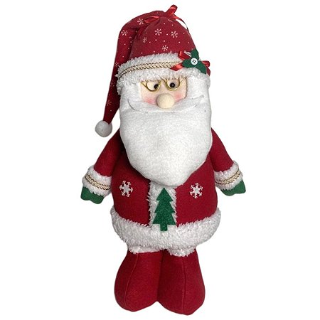 PAPAI NOEL DECORATIVO EM PE VERMELHO COM OCULOS - 38CM