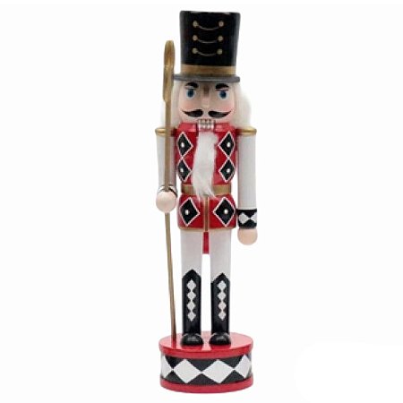 BONECO QUEBRA NOZES COM LANÇA VERMELHO E PRETO - 30CM