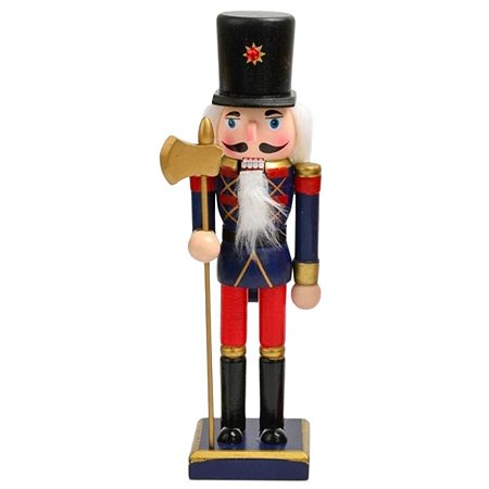 BONECO QUEBRA NOZES COM LANÇA AZUL E VERMELHO - 25CM