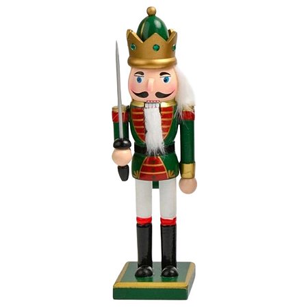 BONECO QUEBRA NOZES NATALINO MADEIRA COM ESPADA - 25CM