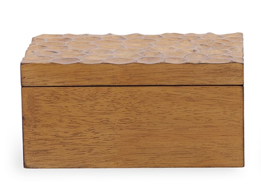 CAIXA EM MADEIRA RETANGULAR MARROM MART 24cm