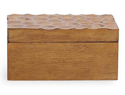 CAIXA EM MADEIRA RETANGULAR MARROM MART 20cm