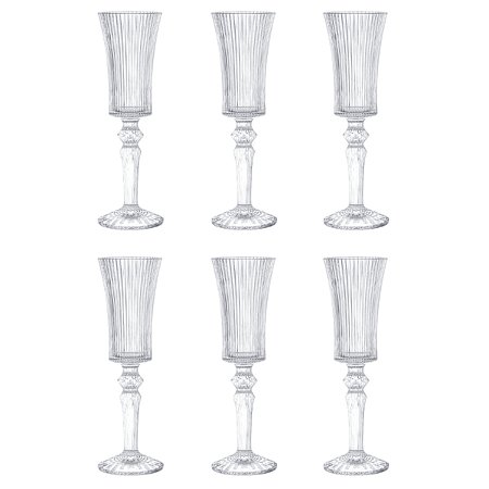JOGO 6 TAÇAS DE CHAMAPANHE VIDRO GRAFFIATO 150ML HAUSKRAFT