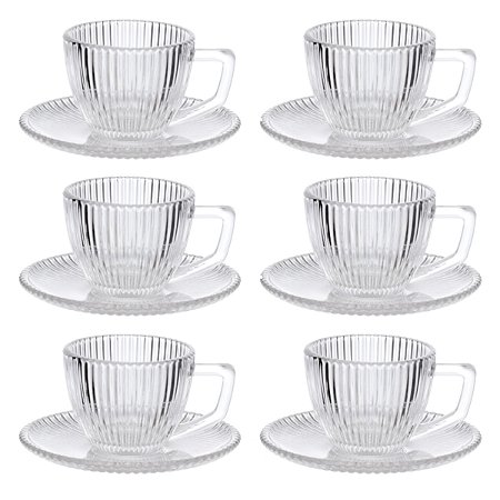 JOGO DE 6 XICARAS DE CAFE VIDRO GRAFFIATO 90ML HAUSKRAFT