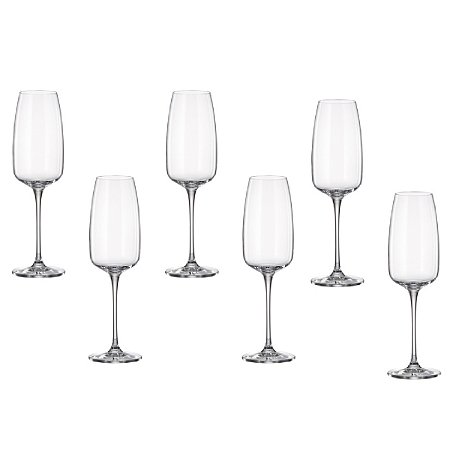 JOGO DE 6 TAÇAS DE CHAMPANHE EM CRISTAL ANAS 290ML BOHEMIA
