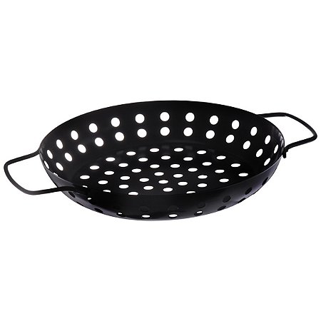 GRELHA PARA CHURRASQUEIRA REDONDA PRETA 31CM HAUSKRAFT
