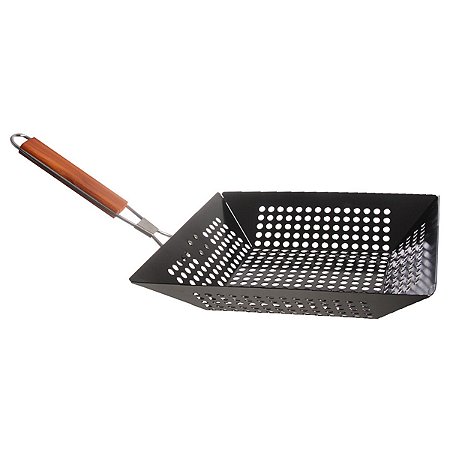 GRELHA CHURRASQUEIRA QUADRADA COM CABO 30CM PRETA HAUSKRAFT