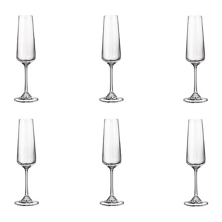 JOGO DE 6 TAÇAS DE CRISTAL DE CHAMPANHE CORVUS 160ML BOHEMIA