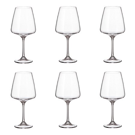 JOGO DE 6 TAÇAS DE CRISTAL DE VINHO CORVUS 570ML BOHEMIA