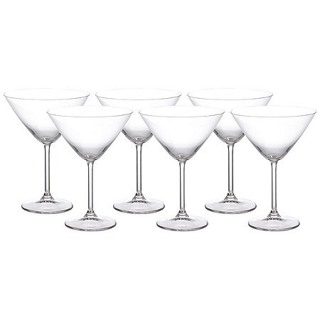 JOGO DE 6 TAÇAS EM CRISTAL MARTINI GASTRO 280ML BOHEMIA