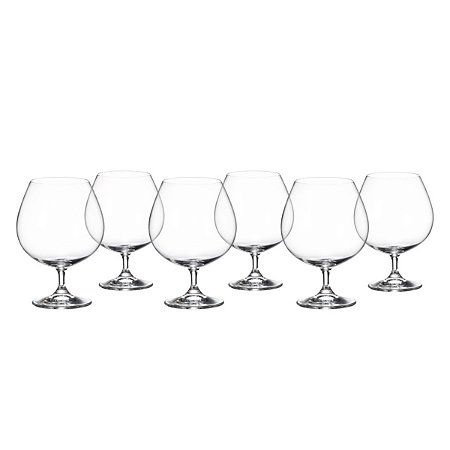 JOGO 6 TAÇAS CONHAQUE DE CRISTAL BRANDY GASTRO 690ML BOHEMIA