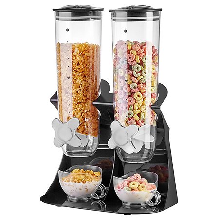 DISPENSER DE CEREAIS DUPLO 3,0L PRETO HAUSKRAFT
