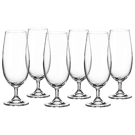JOGO DE 6 TAÇAS EM CRISTAL BEER GASTRO 380ML BOHEMIA