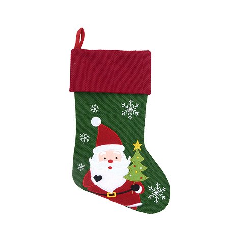 MEIA BOTA NATALINA DECORATIVA  NOEL VERDE E VERMELHO 42CM