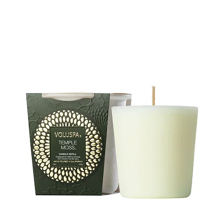 REFIL VELA VOLUSPA COPO VIDRO CLASSICO 60H TEMPLE MOSS