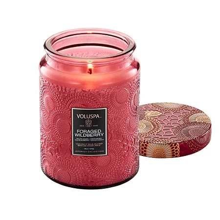 VELA VOLUSPA POTE VIDRO G 100H RELEVO FORAGED WILDBERRY