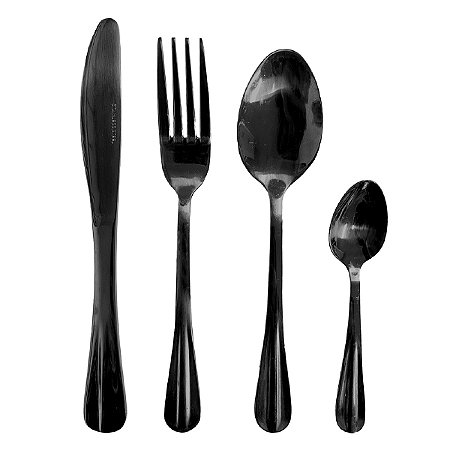 FAQUEIRO 24 PCS ACO INOX LAGUNA BLACK MEK