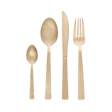 FAQUEIRO 16 PECAS DE ACO INOX SANTORINI CHAMPANHE LYOR