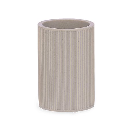 COPO PORTA ESCOVA DE DENTES EM POLIRRESINA BEGE MART 11,5CM
