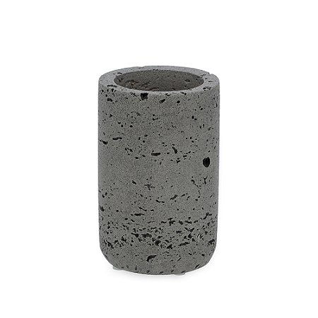 COPO PORTA ESCOVA DE DENTES EM CIMENTO CINZA MART 11CM