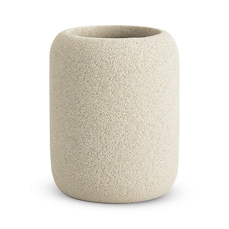 COPO PORTA ESCOVA DE DENTES EM POLIRRESINA BEGE MART 10CM