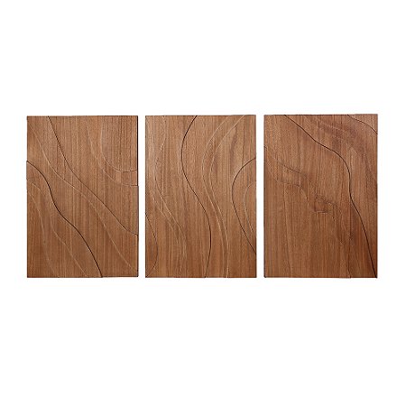 TRIO DE QUADRO EM MADEIRA MART