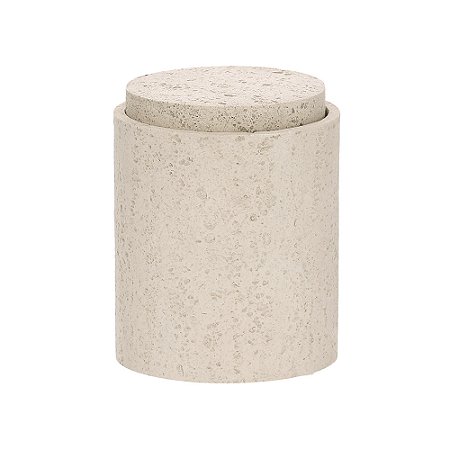 POTE COM TAMPA EM POLIRRESINA BEGE MART 10,5CM