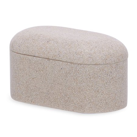POTE COM TAMPA EM POLIRRESINA BEGE MART 17CM
