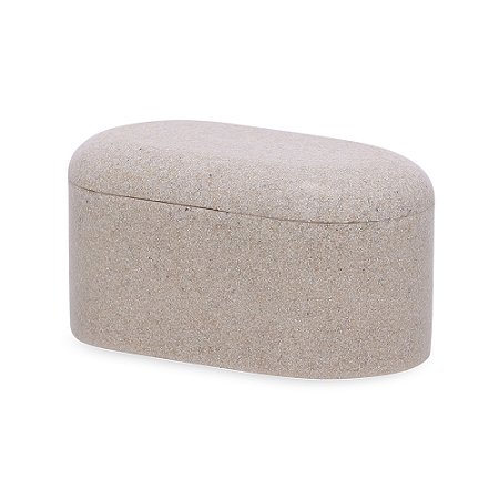 POTE COM TAMPA EM POLIRRESINA BEGE MART 13CM