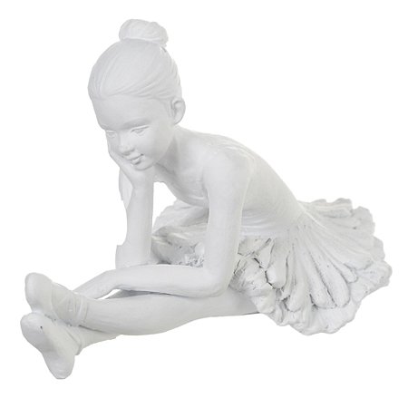 ESCULTURA DECOR EM POLIRESINA BAILARINA BRANCA