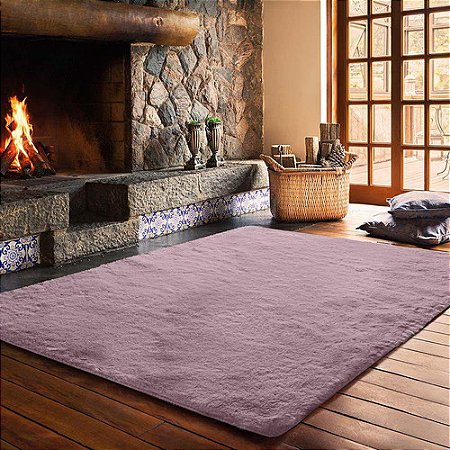 Tapete Para Sala Felpudo Melody Rosa 1,40x2,00m Jolitex