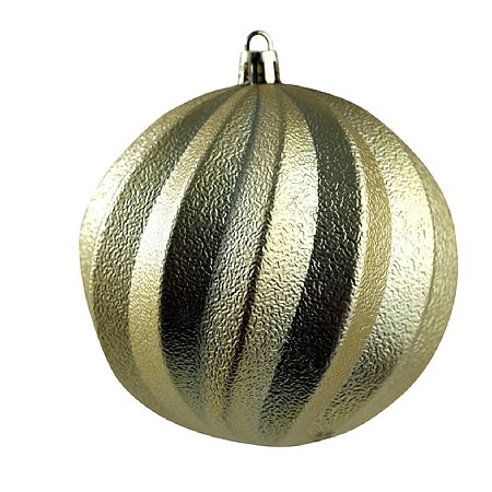 JG 4 BOLA NATALINA DECORADA NA COR DOURADA 10CM