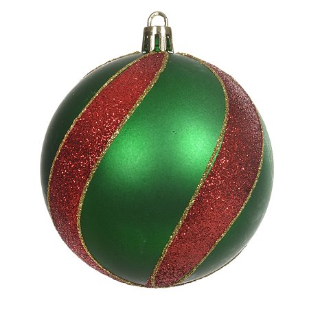 JG 2 BOLA DECORADA NATALINA NO PVC NA COR VERDE 8CM
