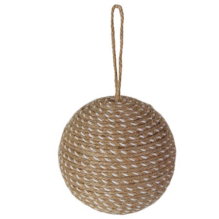 JG 2 BOLA DECORADA NATALINA NO PVC BEGE 10CM
