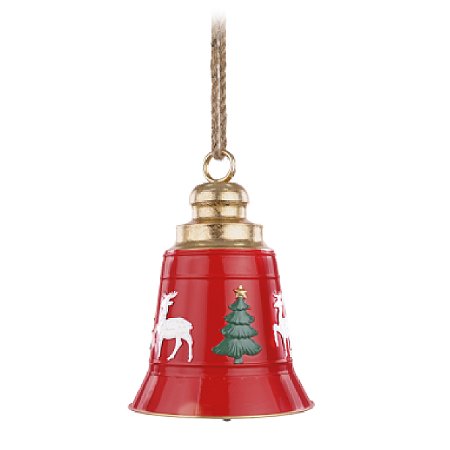 ENFEITE NATALINO SINO VERMELHO E DOURADO 26CM 1 UN