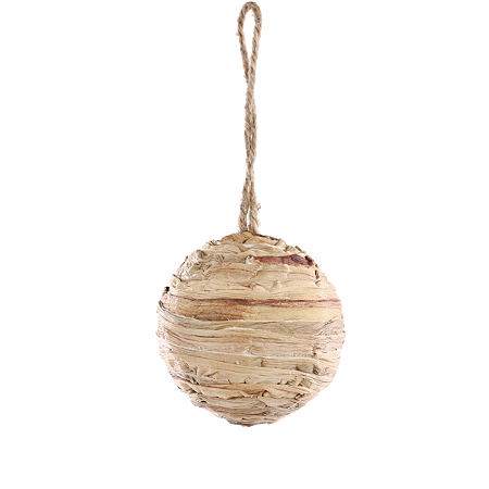 ENFEITE PENDENDURAR BOLA RUSTICA CRU 10 CM