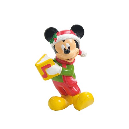 ESCULTURA MICKEY NATALINO EM CERAMICA COM LIVRO DISNEY 7CM