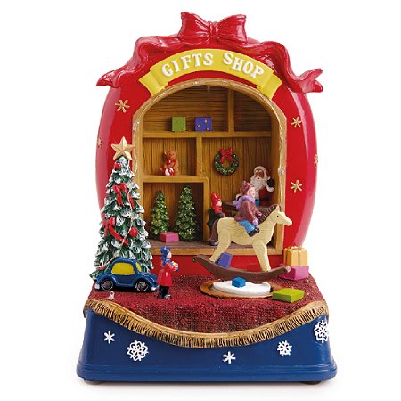 VILA NATALINA DECORATIVO LOJA DE NATAL COM LED E MOV 27CM