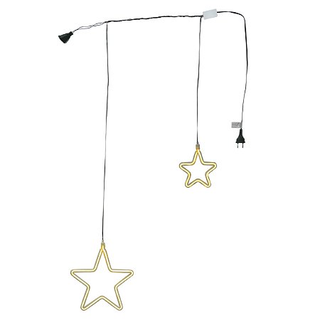 CORTINA ESTRELADA NAO PISCA C/2 ESTRELAS BCO QUENTE 80X35CM