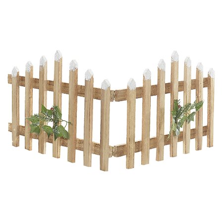 ENFEITE CERCA NATALINA DECORATIVA  EM MADEIRA 90X25CM