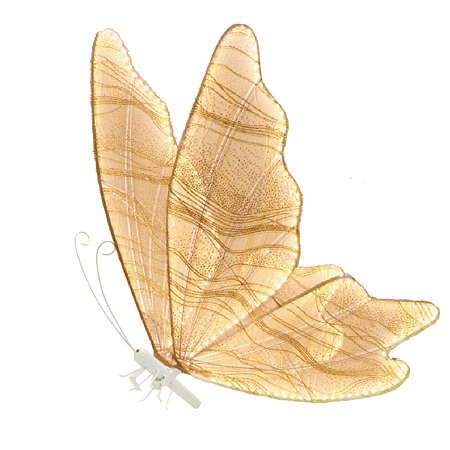 BORBOLETA DECOR 220V NA COR DOURADA COM GLITTER 80CM