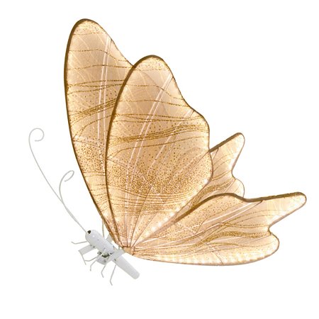 BORBOLETA DECOR 100V NA COR DOURADA COM GLITTER 60CM